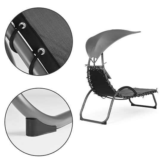 Chaise longue de jardin avec grande auvent ovale ModernHome