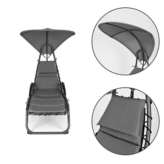 Chaise longue de jardin avec grande auvent ovale ModernHome