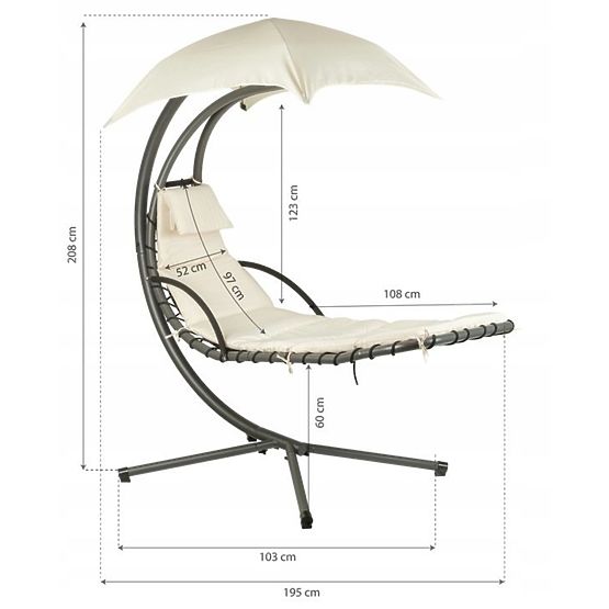 Chaise longue de jardin balançoire fauteuil suspendu panier ModernHome