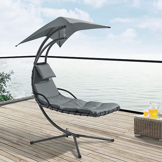 Chaise longue de jardin balançoire fauteuil suspendu panier ModernHome