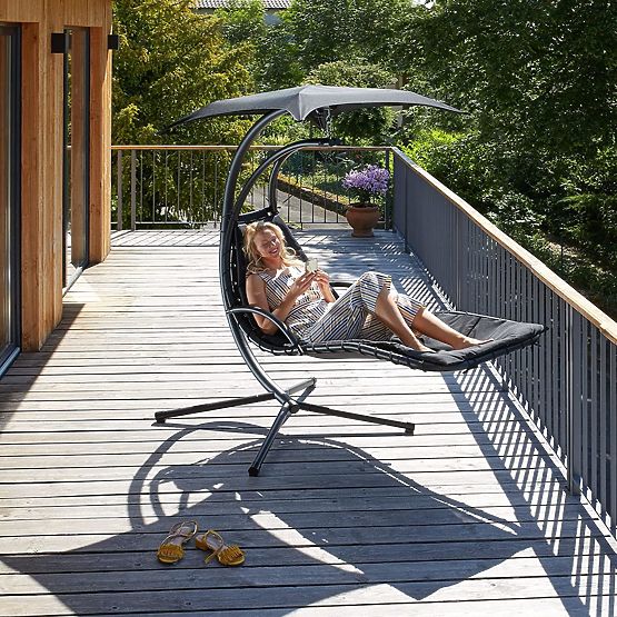 Chaise longue de jardin balançoire fauteuil suspendu panier ModernHome