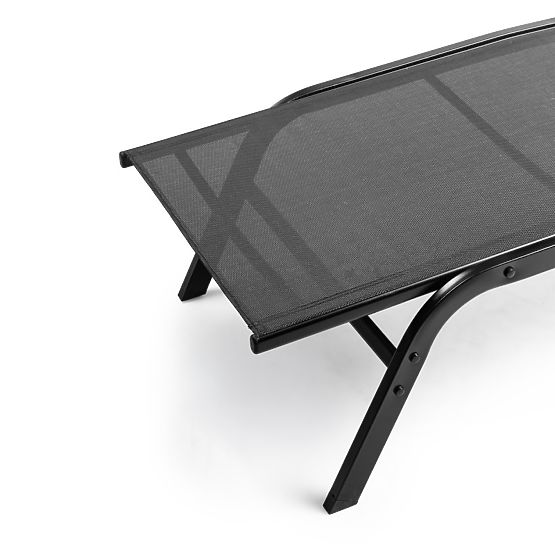 Chaise longue de jardin Celly réglable, noire