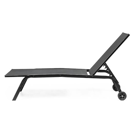 Chaise longue de jardin Celly réglable, noire