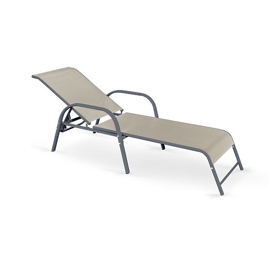 Chaise longue de jardin MOSLER - gris