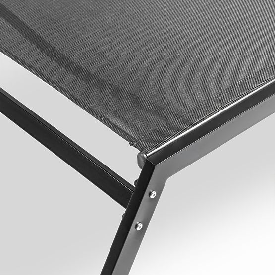 Chaise longue de jardin Paraiso réglable, noir/graphite