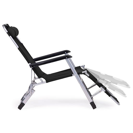 Chaise longue de jardin pliable 2-en-1 fauteuil