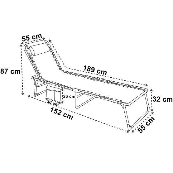 Chaise longue de jardin pliable réglable FENIKS noire