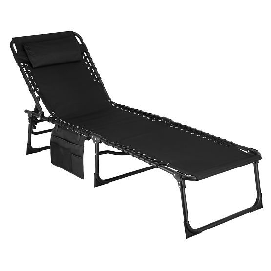 Chaise longue de jardin pliable réglable FENIKS noire