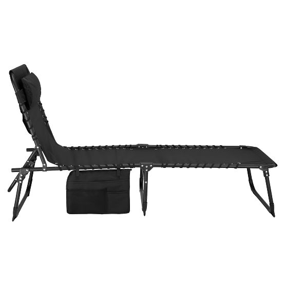 Chaise longue de jardin pliable réglable FENIKS noire
