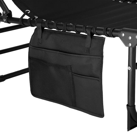 Chaise longue de jardin pliable réglable FENIKS noire