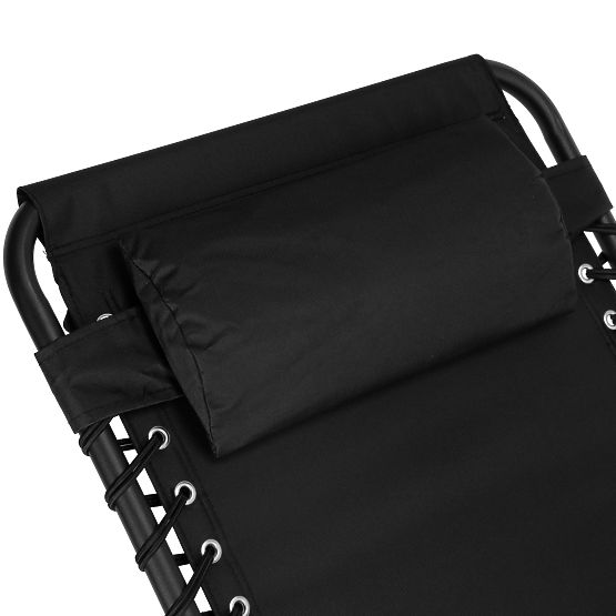 Chaise longue de jardin pliable réglable FENIKS noire