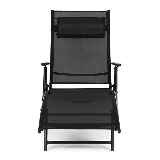 Chaise longue de jardin pliante avec dossier réglable, structure en acier ModernHome