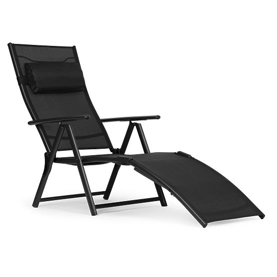 Chaise longue de jardin pliante avec dossier réglable, structure en acier ModernHome