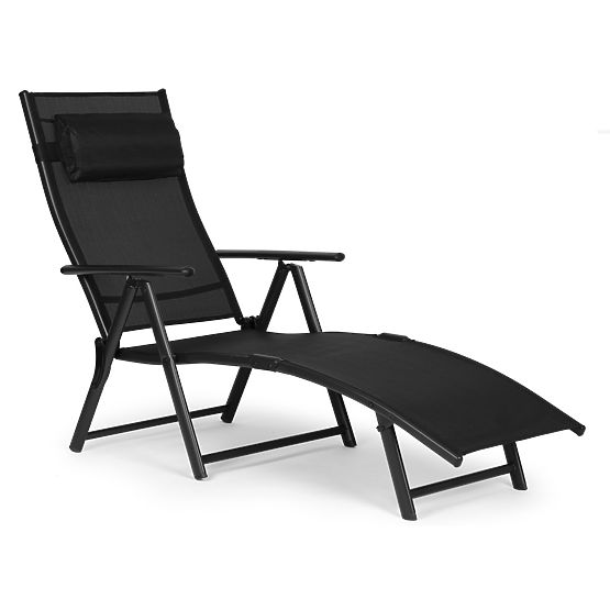 Chaise longue de jardin pliante avec dossier réglable, structure en acier ModernHome