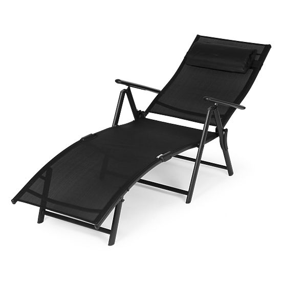 Chaise longue de jardin pliante avec dossier réglable, structure en acier ModernHome