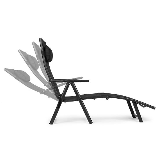 Chaise longue de jardin pliante avec dossier réglable, structure en acier ModernHome