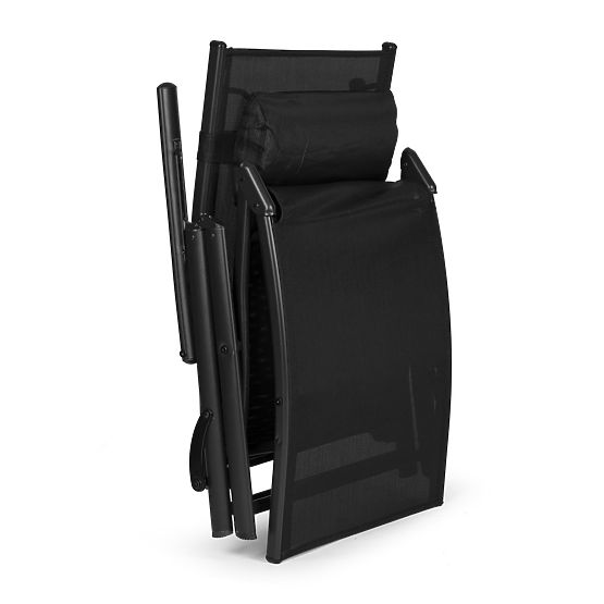Chaise longue de jardin pliante avec dossier réglable, structure en acier ModernHome