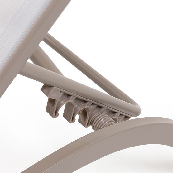 Chaise longue de jardin Sandy réglable, gris clair/beige