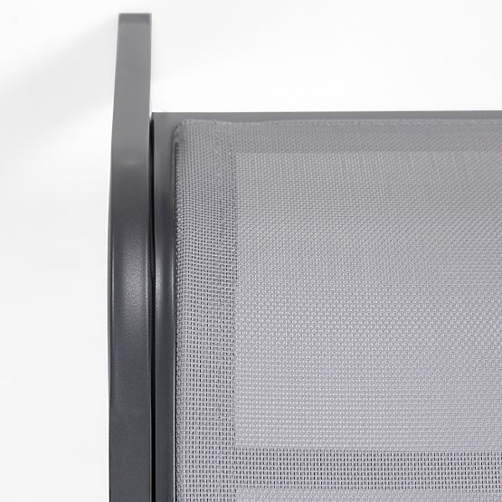 Chaise longue de jardin Sandy réglable, gris/gris foncé