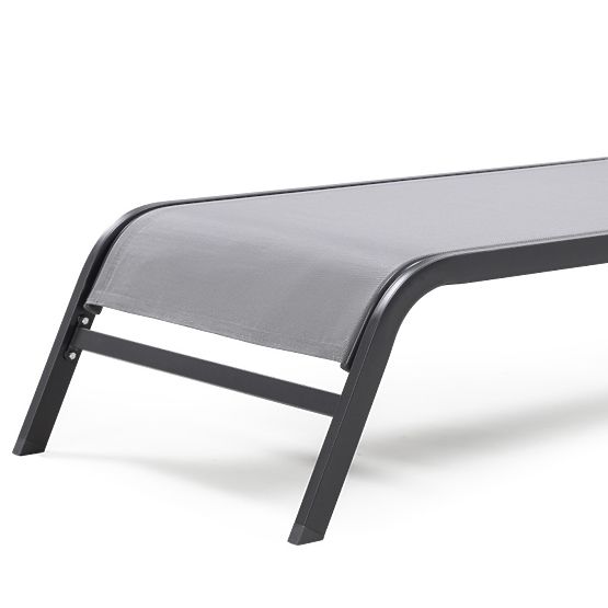 Chaise longue de jardin Sandy réglable, gris/gris foncé