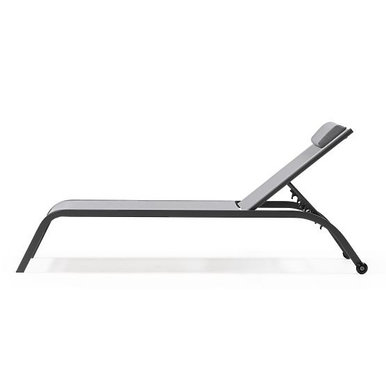 Chaise longue de jardin Sandy réglable, gris/gris foncé