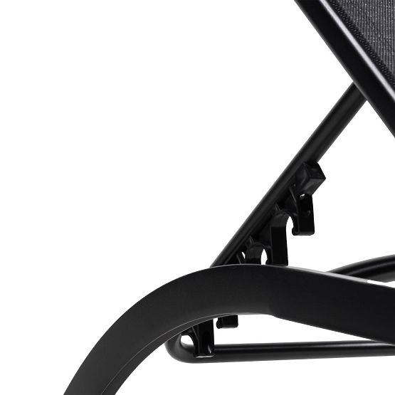 Chaise longue de jardin Sandy réglable, noir/graphite