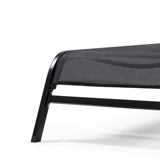 Chaise longue de jardin Sandy réglable, noir/graphite