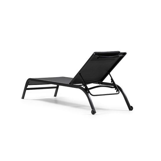 Chaise longue de jardin Sandy réglable, noir/graphite