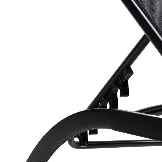 Chaise longue de jardin Sandy réglable, noir/graphite