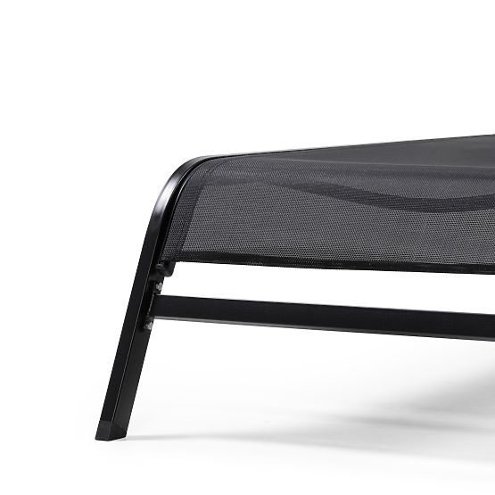 Chaise longue de jardin Sandy réglable, noir/graphite