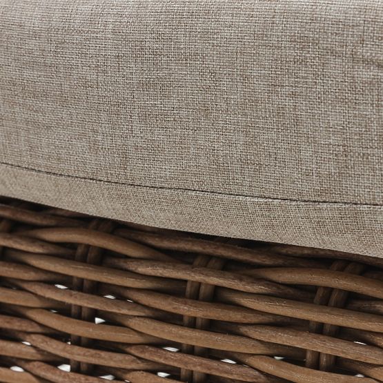 Chaise longue de jardin Sandy réglable, résine tressée, beige