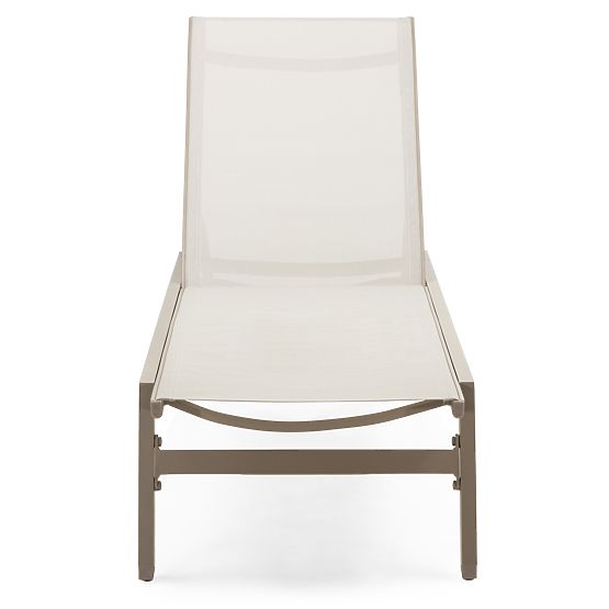 Chaise longue de jardin Shelly réglable, aluminium, beige