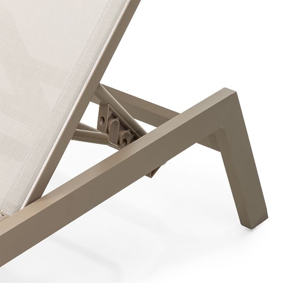 Chaise longue de jardin Shelly réglable, aluminium, beige