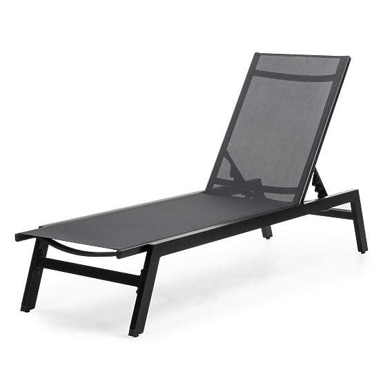 Chaise longue de jardin Shelly réglable, aluminium, graphite