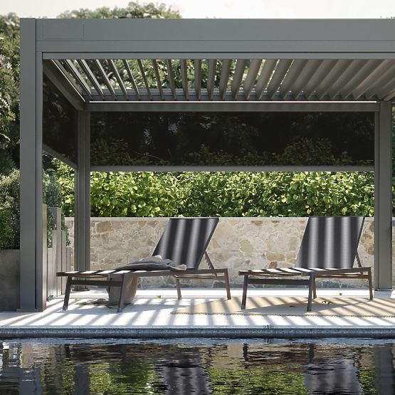 Chaise longue de jardin Shelly réglable, aluminium, graphite