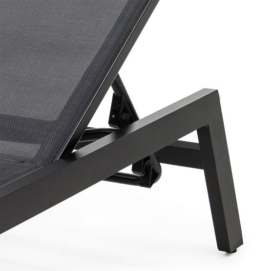 Chaise longue de jardin Shelly réglable, aluminium, graphite