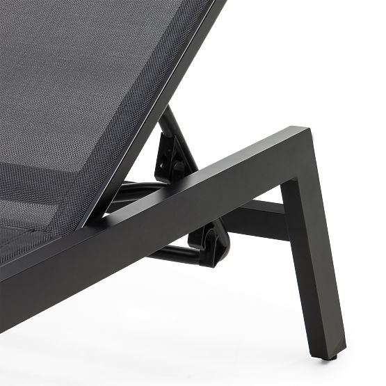 Chaise longue de jardin Shelly réglable, aluminium, graphite