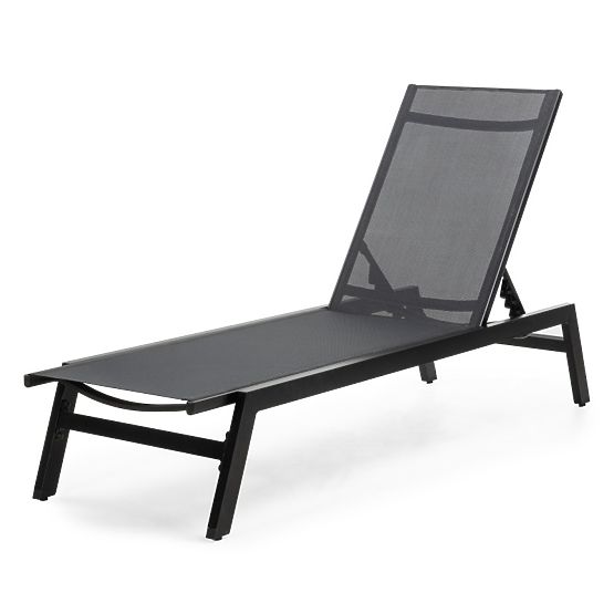 Chaise longue de jardin Shelly réglable, aluminium, graphite