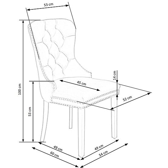 Chaise MIYA noire / revêtement : beige (1p=2pcs)