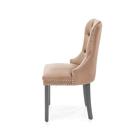 Chaise MIYA noire / revêtement : beige (1p=2pcs)