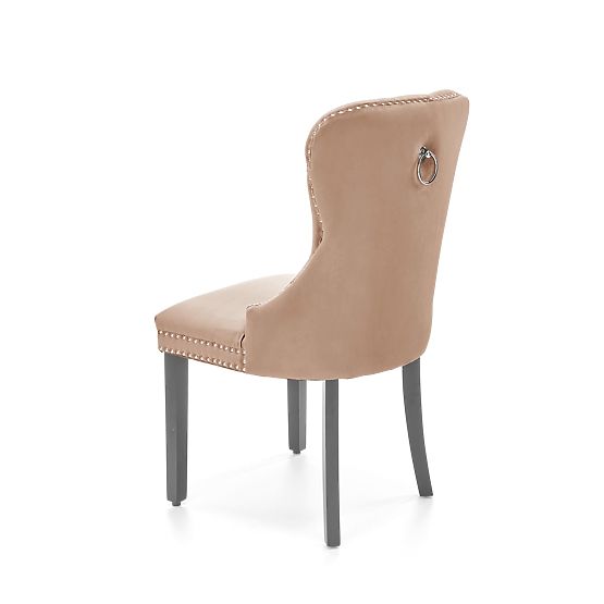 Chaise MIYA noire / revêtement : beige (1p=2pcs)