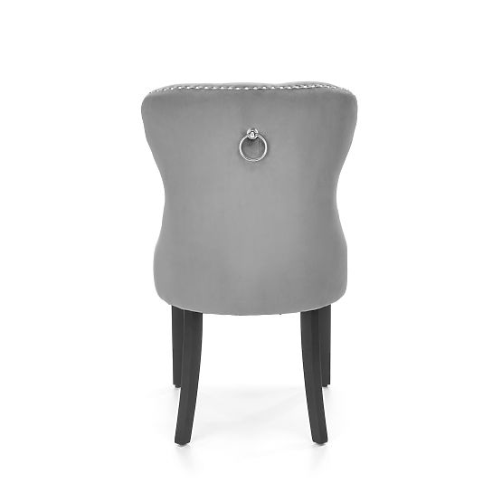 Chaise MIYA noire / revêtement : gris (1p=2pcs)