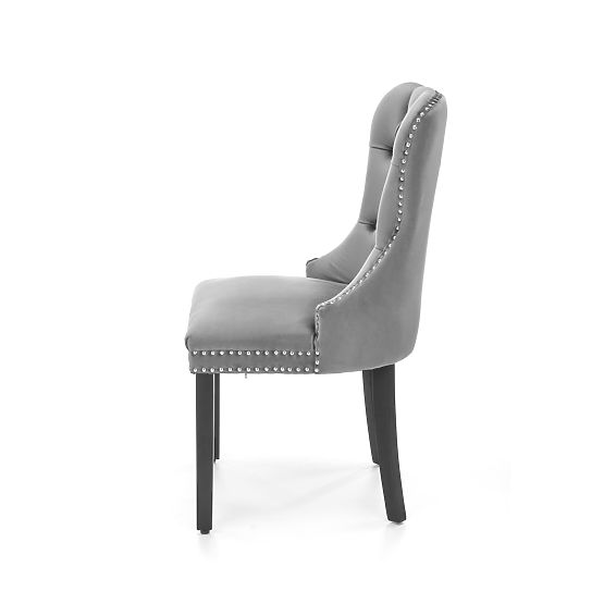 Chaise MIYA noire / revêtement : gris (1p=2pcs)