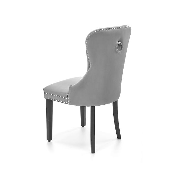 Chaise MIYA noire / revêtement : gris (1p=2pcs)