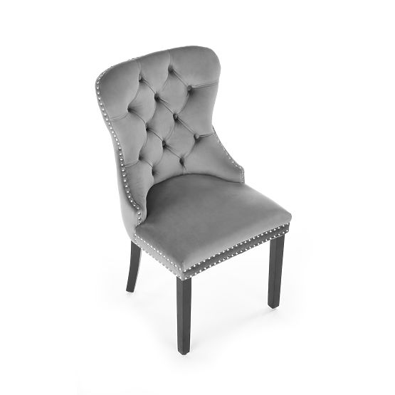 Chaise MIYA noire / revêtement : gris (1p=2pcs)