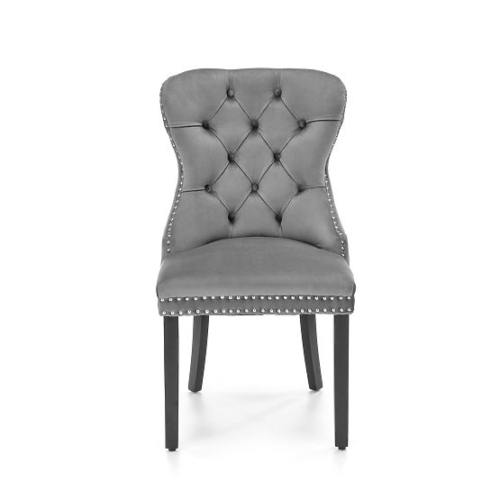 Chaise MIYA noire / revêtement : gris (1p=2pcs)