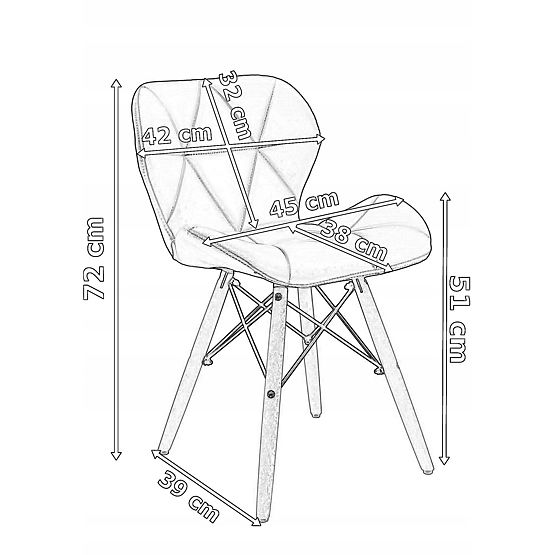 Chaise moderne rembourrée MURET noire