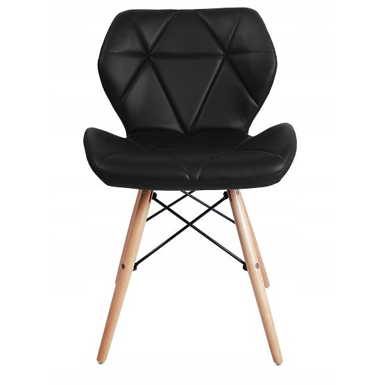 Chaise moderne rembourrée MURET noire