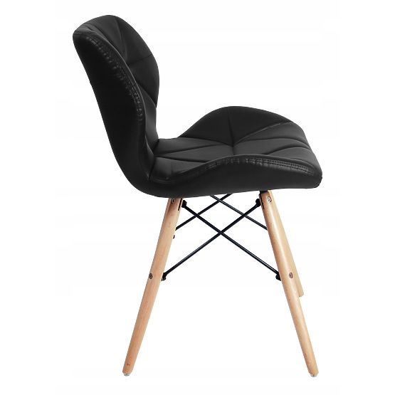 Chaise moderne rembourrée MURET noire