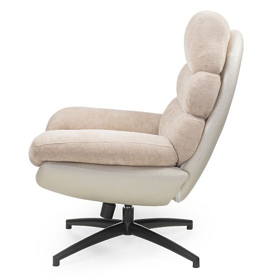 Chaise pivotante avec repose-pieds Prima beige